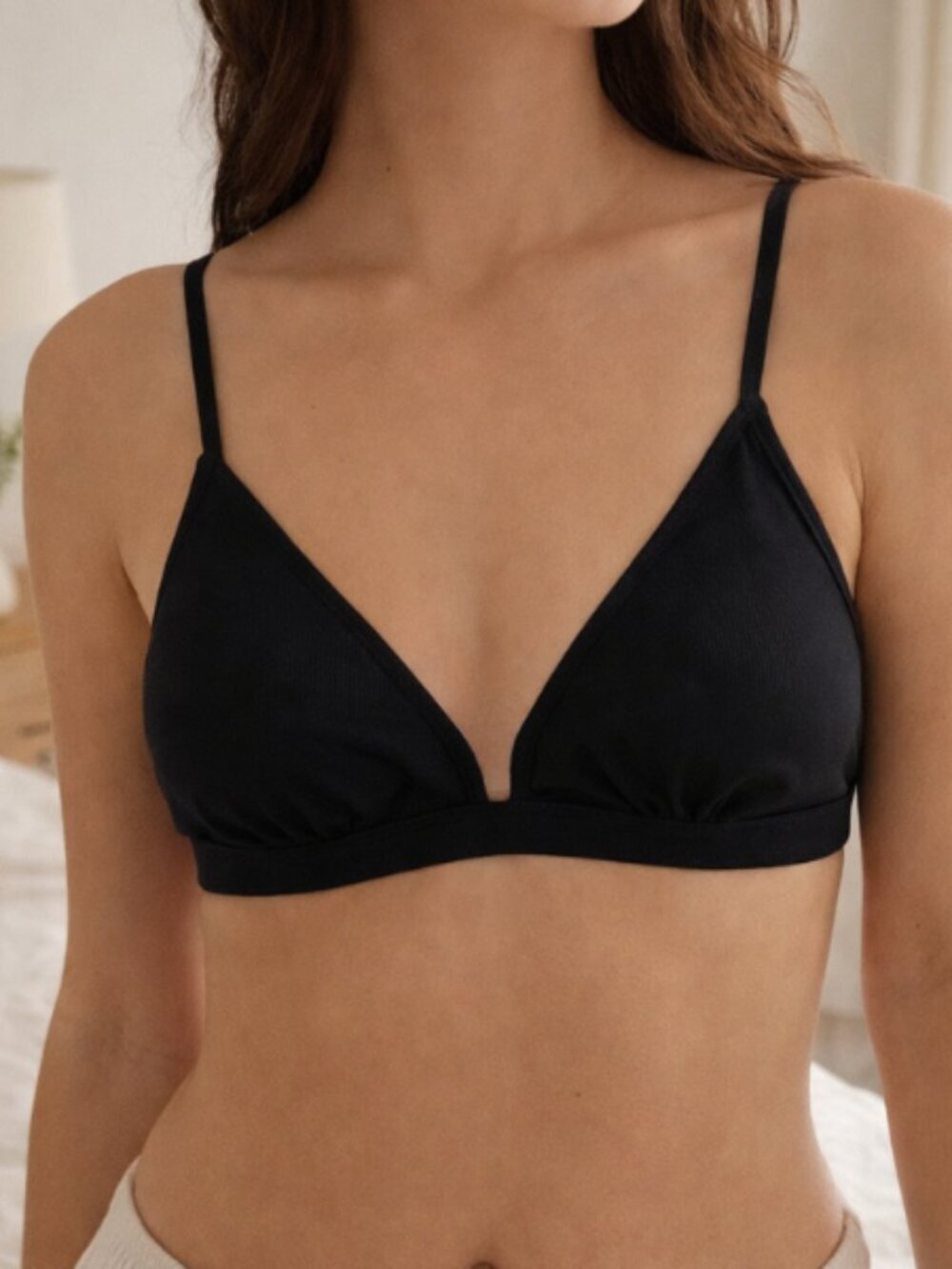 Shade & Shore Black Padded Bralette Size M 8-10 Recycled Polyester New